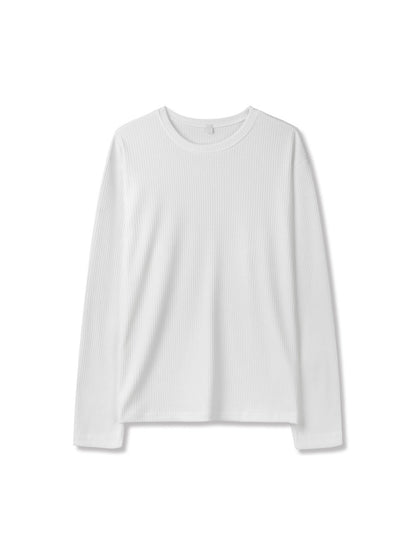 MAGNOLIA Daily Ribbed Long Sleeve Tee(WHITE, BROWN, GRAY, CHARCOAL, BLACK) 商品画像7/10