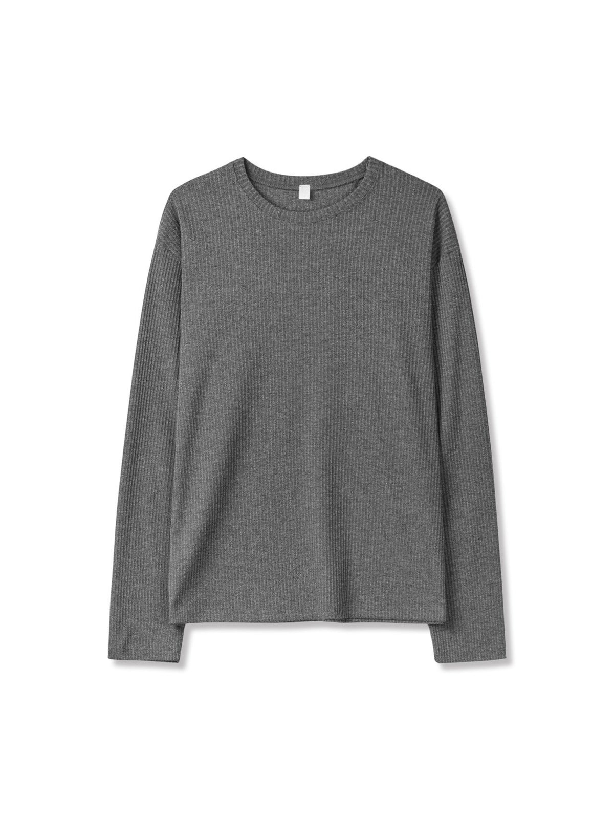 MAGNOLIA Daily Ribbed Long Sleeve Tee(WHITE, BROWN, GRAY, CHARCOAL, BLACK) 商品画像8/10