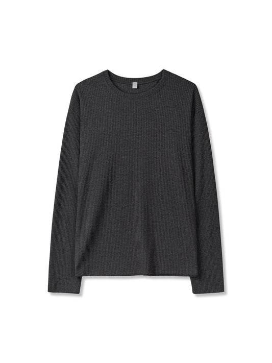 MAGNOLIA Daily Ribbed Long Sleeve Tee(WHITE, BROWN, GRAY, CHARCOAL, BLACK) 商品画像9/10