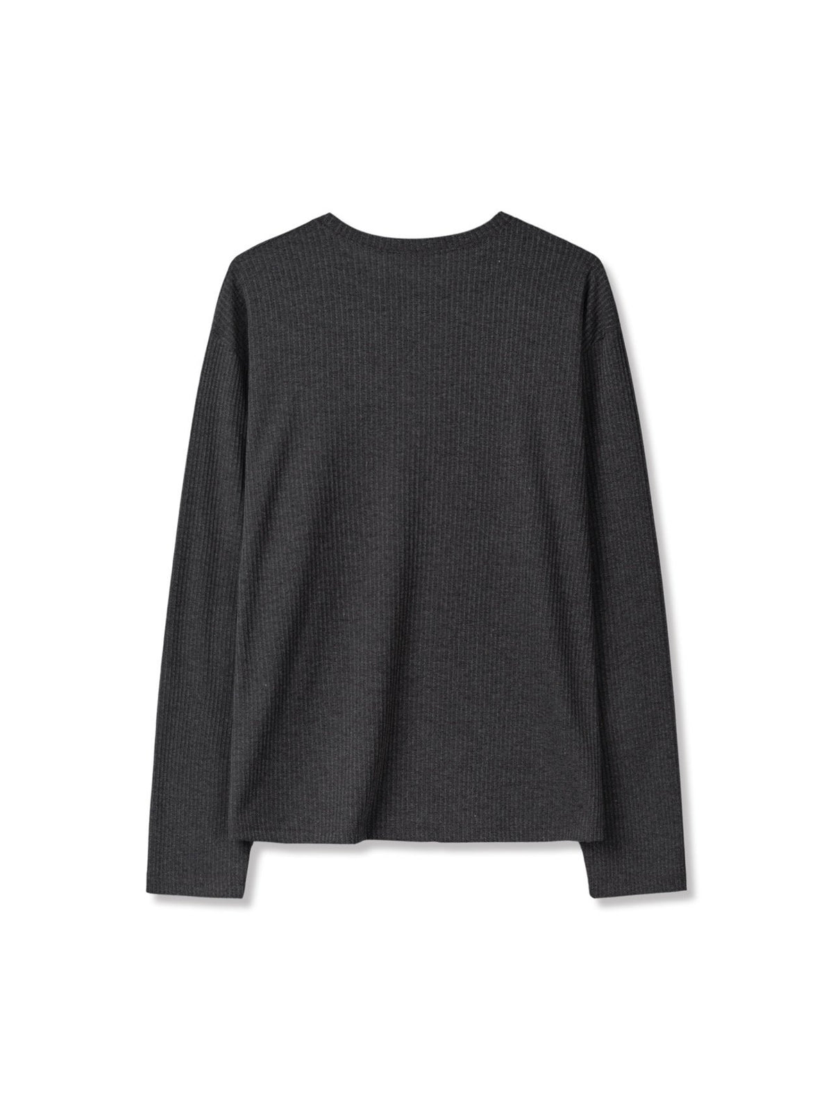 MAGNOLIA Daily Ribbed Long Sleeve Tee(WHITE, BROWN, GRAY, CHARCOAL, BLACK) 商品画像10/10