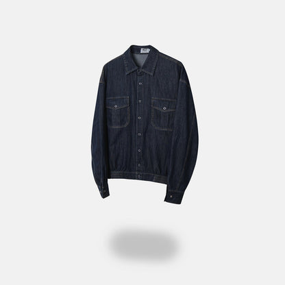 MAGNOLIA Denim Shirt Jacket(DARK BLUE, BLACK) 商品画像1/12