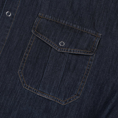 MAGNOLIA Denim Shirt Jacket(DARK BLUE, BLACK) 商品画像3/12