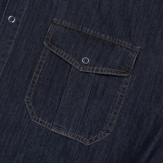 MAGNOLIA Denim Shirt Jacket(DARK BLUE, BLACK) 商品画像3/12