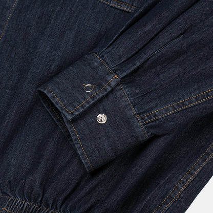 MAGNOLIA Denim Shirt Jacket(DARK BLUE, BLACK) 商品画像4/12
