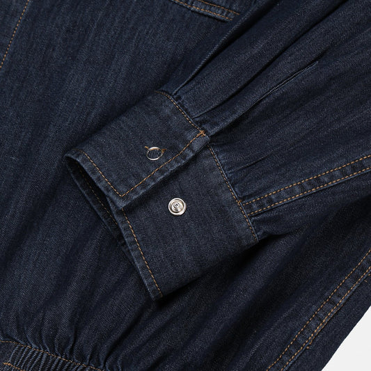MAGNOLIA Denim Shirt Jacket(DARK BLUE, BLACK) 商品画像4/12