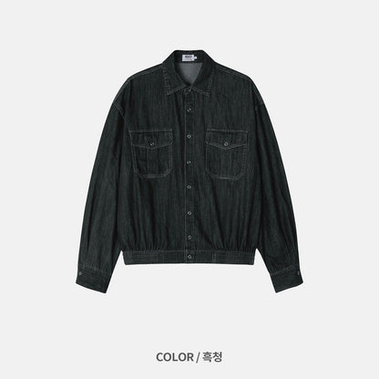 MAGNOLIA Denim Shirt Jacket(DARK BLUE, BLACK) 商品画像11/12