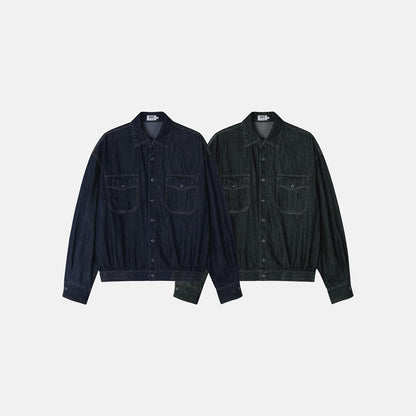 MAGNOLIA Denim Shirt Jacket(DARK BLUE, BLACK) 商品画像12/12