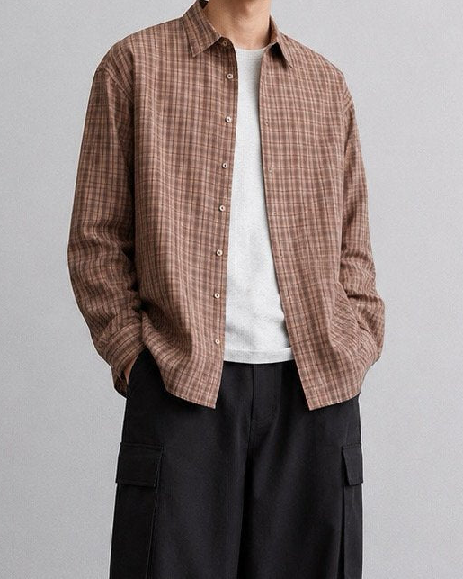 MAGNOLIA Dingo Check Long Sleeve Shirt(BLACK,BLUE,BEIGE,BROWN,MINT) 商品画像1/8
