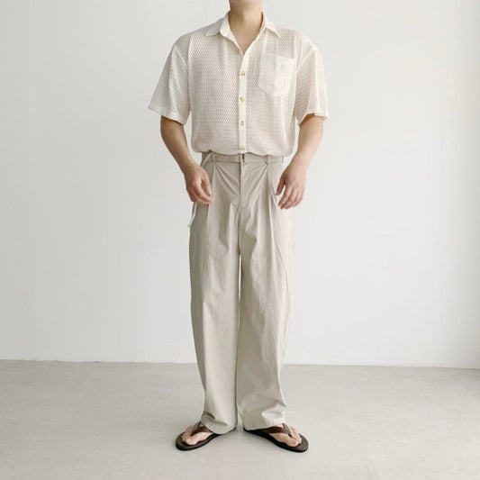 MAGNOLIA Dino Cotton Belted Pants(BEIGE,BLACK,CHARCOAL) 商品画像3/32