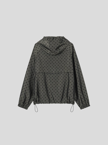 MAGNOLIA Dot Print Hooded Coach Jacket(OLIVE,WINE,BLACK) 商品画像2/11