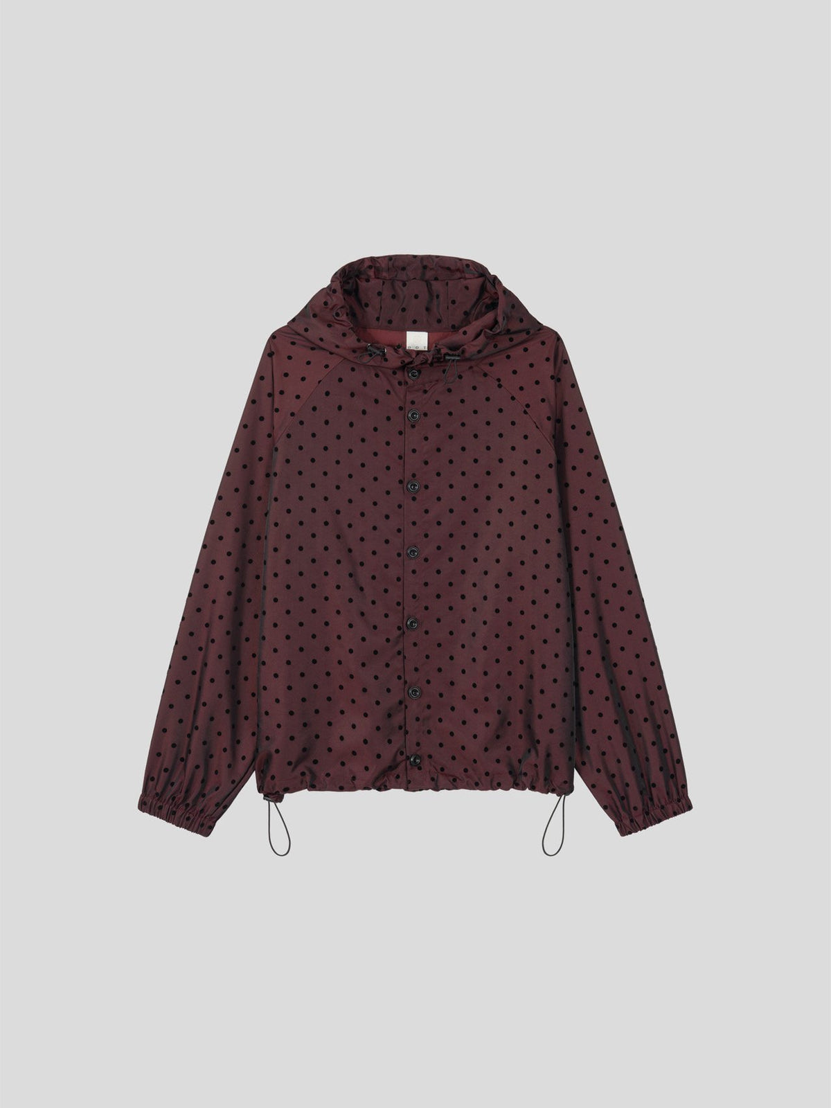 MAGNOLIA Dot Print Hooded Coach Jacket(OLIVE,WINE,BLACK) 商品画像4/11