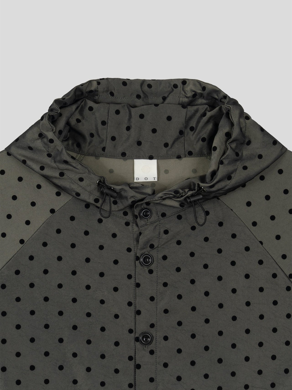MAGNOLIA Dot Print Hooded Coach Jacket(OLIVE,WINE,BLACK) 商品画像6/11