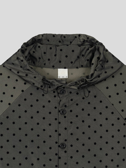 MAGNOLIA Dot Print Hooded Coach Jacket(OLIVE,WINE,BLACK) 商品画像6/11