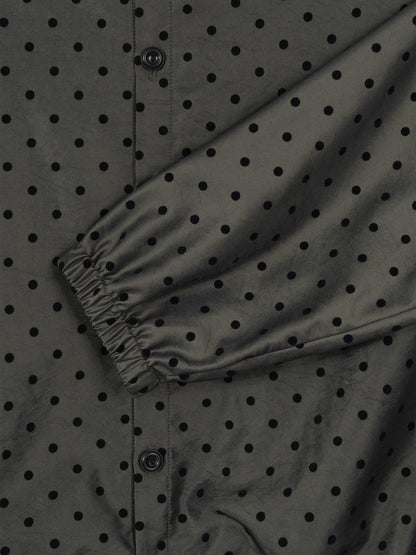 MAGNOLIA Dot Print Hooded Coach Jacket(OLIVE,WINE,BLACK) 商品画像9/11
