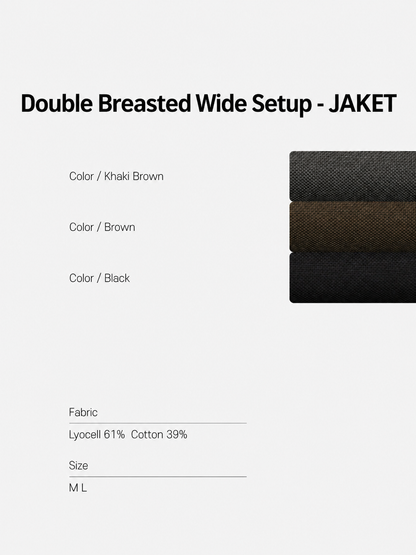 MAGNOLIA Double Breasted Wide Setup(KHAKI BROWN,BROWN,BLACK) 商品画像6/35
