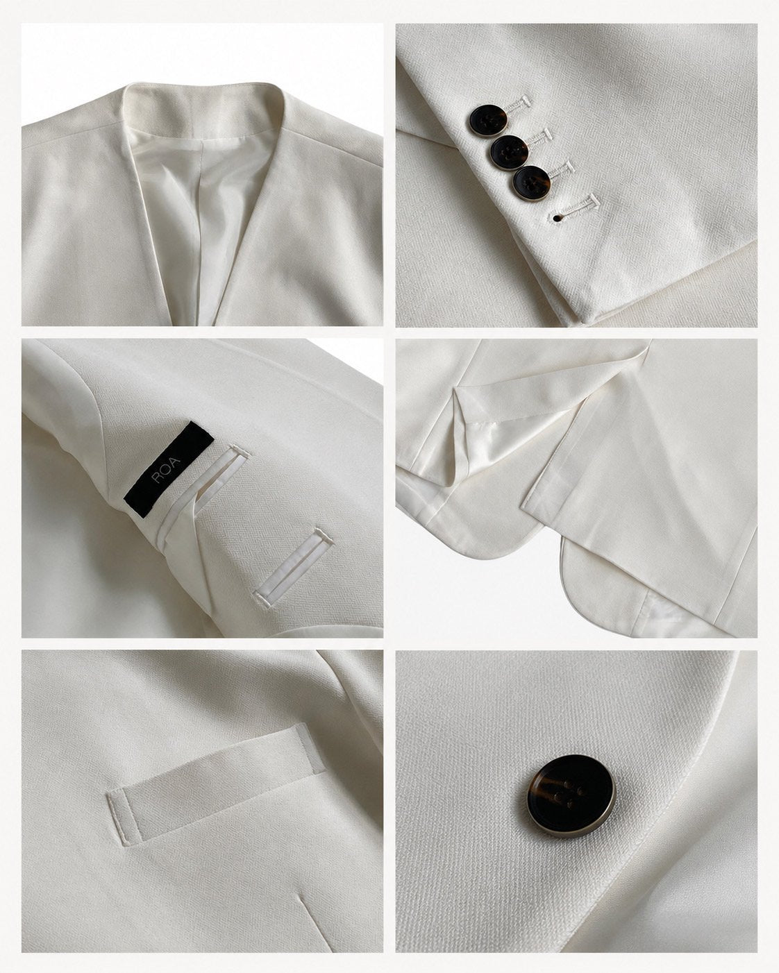 MAGNOLIA Dress No-Collar Jacket & Semi-Flare Slacks Setup(IVORY, BLACK) 商品画像5/18