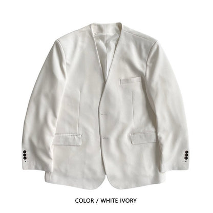 MAGNOLIA Dress No-Collar Jacket & Semi-Flare Slacks Setup(IVORY, BLACK) 商品画像6/18