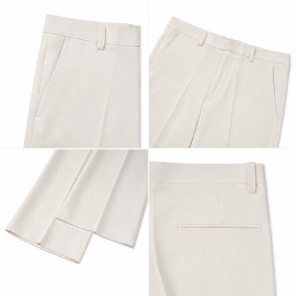 MAGNOLIA Dress No-Collar Jacket & Semi-Flare Slacks Setup(IVORY, BLACK) 商品画像13/18