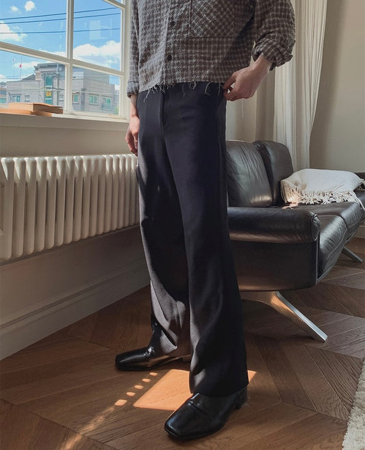 MAGNOLIA Dress No-Collar Jacket & Semi-Flare Slacks Setup(IVORY,BLACK) 商品画像5/36