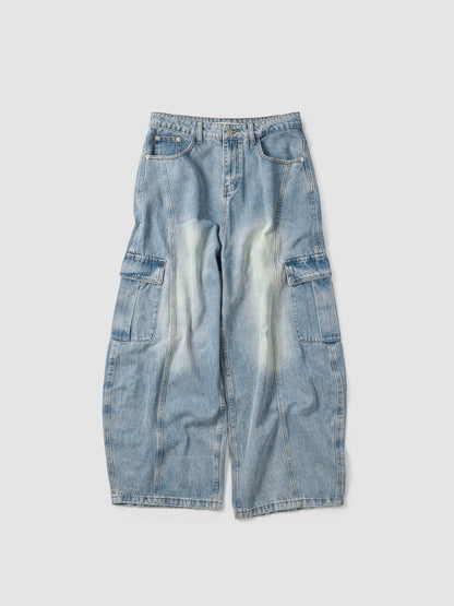 MAGNOLIA Edit Curved Cargo Denim Pants(LIGHT BLUE) 商品画像1/10