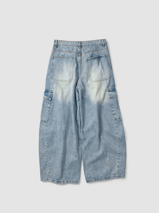 MAGNOLIA Edit Curved Cargo Denim Pants(LIGHT BLUE) 商品画像2/10