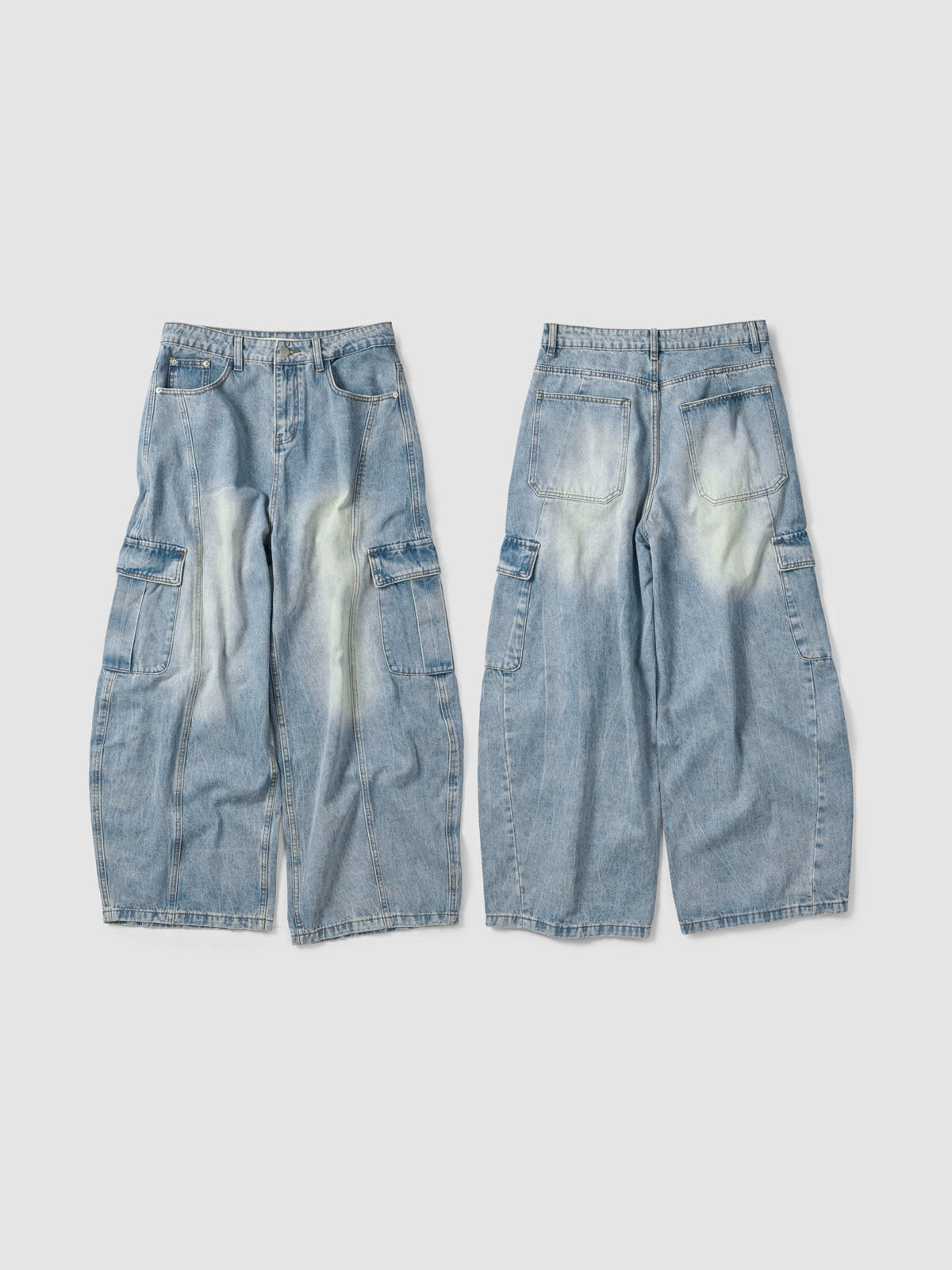 MAGNOLIA Edit Curved Cargo Denim Pants(LIGHT BLUE) 商品画像9/10