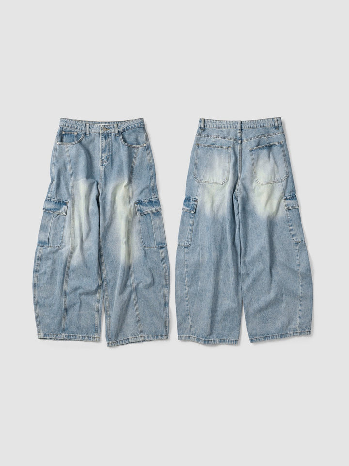 Edit Curved Cargo Denim Pants