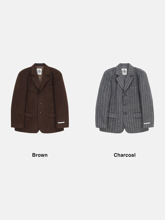 MAGNOLIA Enzo Stripe Jacket(BROWN,CHARCOAL) 商品画像1/1