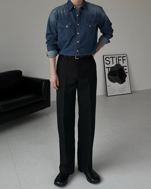 MAGNOLIA Eren Western Denim Shirt(MEDIUM BLUE,LIGHT BLUE) 商品画像3/18