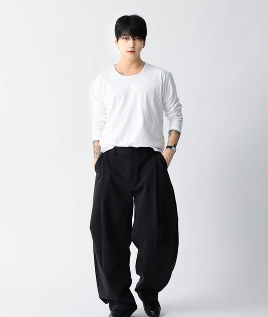 MAGNOLIA Essential U-Neck Long Sleeve Tee(BLACK,GRAY,WHITE) 商品画像5/24