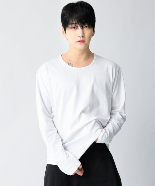 MAGNOLIA Essential U-Neck Long Sleeve Tee(BLACK,GRAY,WHITE) 商品画像8/24