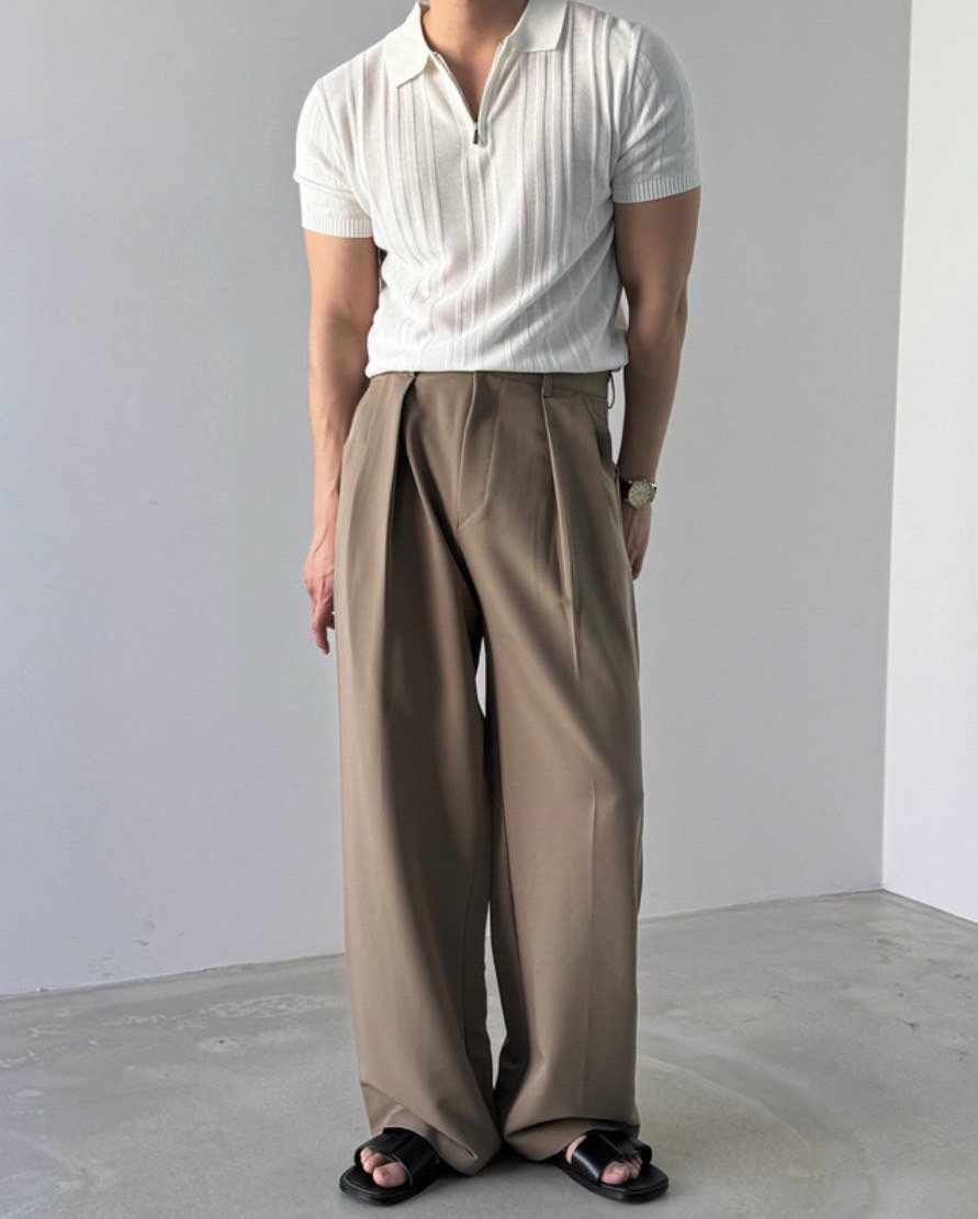 MAGNOLIA Fair Wide Slacks(BLACK,CHARCOAL,BEIGE) 商品画像11/24