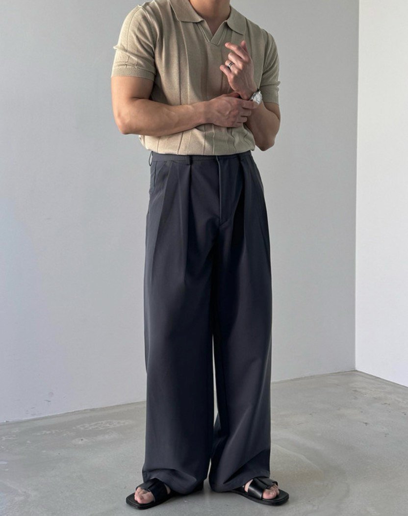 MAGNOLIA Fair Wide Slacks(BLACK,CHARCOAL,BEIGE) 商品画像20/24
