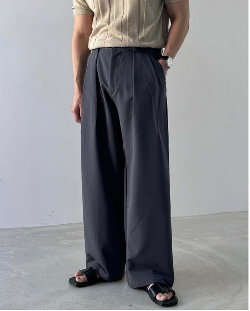MAGNOLIA Fair Wide Slacks(BLACK,CHARCOAL,BEIGE) 商品画像21/24