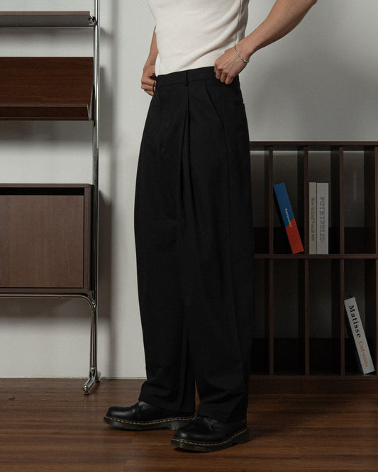 MAGNOLIA Fly Two-Tuck Wide Slacks(BLACK,CHARCOAL,GRAY,BEIGE) 商品画像2/20
