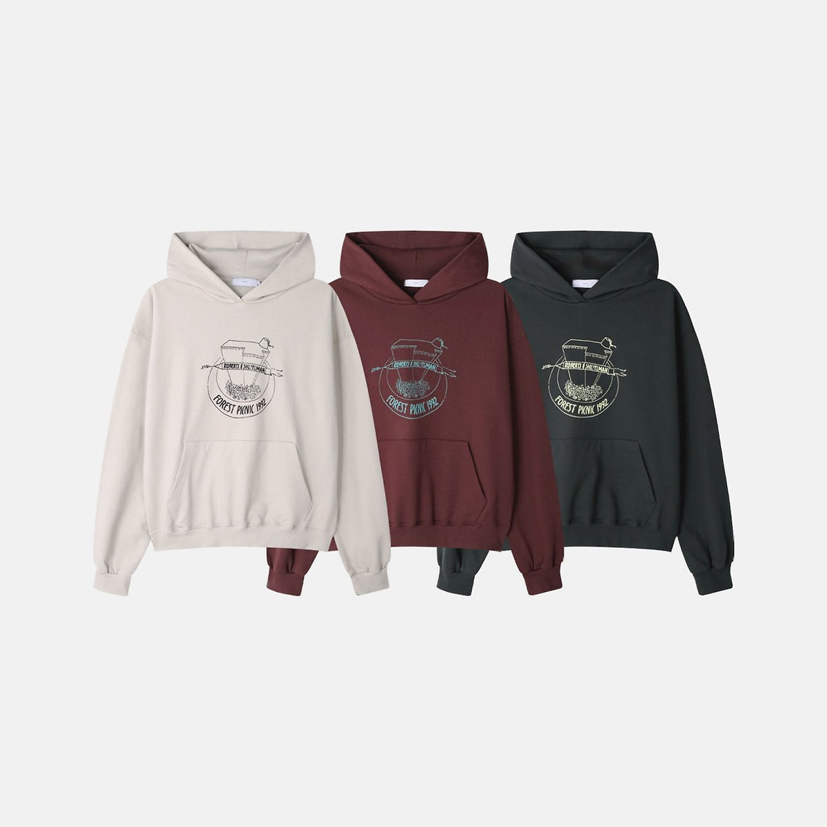 MAGNOLIA Forest Picnic Hoodie(GRAY BEIGE,BURGUNDY,CHARCOAL) 商品画像1/11