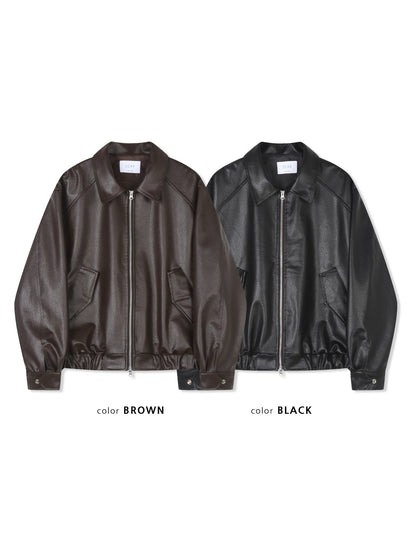 MAGNOLIA Fresh Faux Leather Jacket(BLACK, BROWN) 商品画像1/13