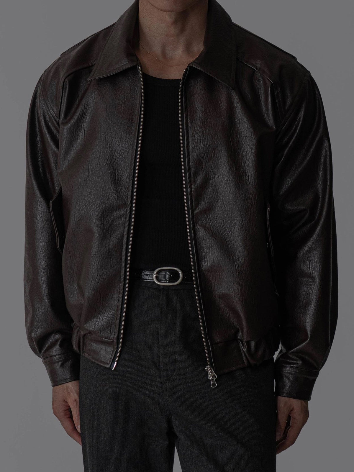 MAGNOLIA Fresh Faux Leather Jacket(BLACK, BROWN) 商品画像8/13
