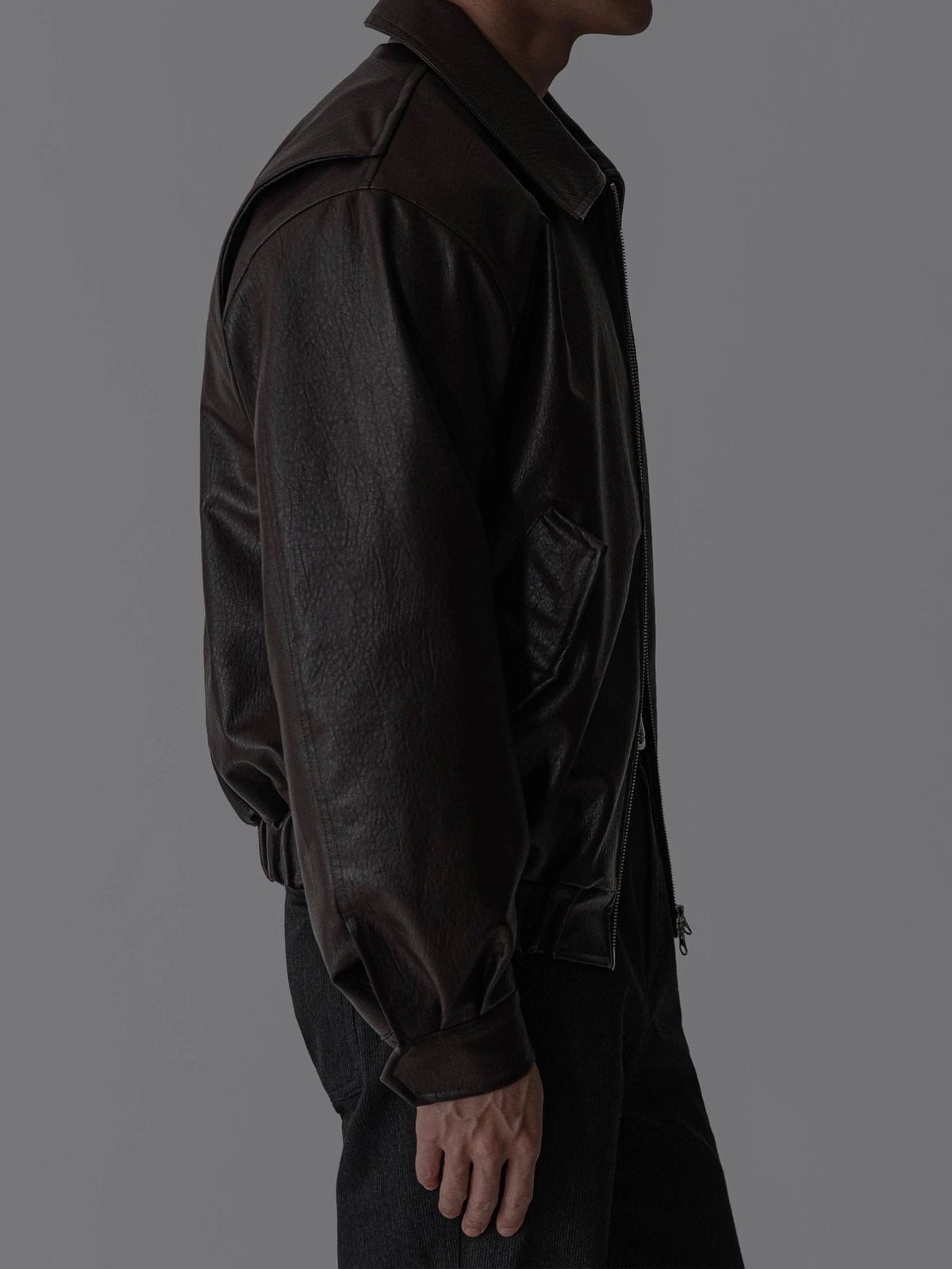 MAGNOLIA Fresh Faux Leather Jacket(BLACK, BROWN) 商品画像9/13