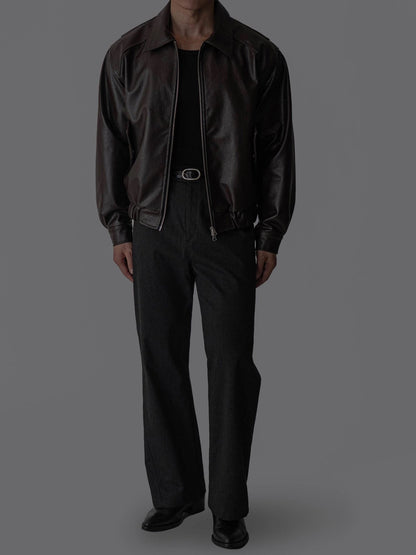 MAGNOLIA Fresh Faux Leather Jacket(BLACK, BROWN) 商品画像12/13