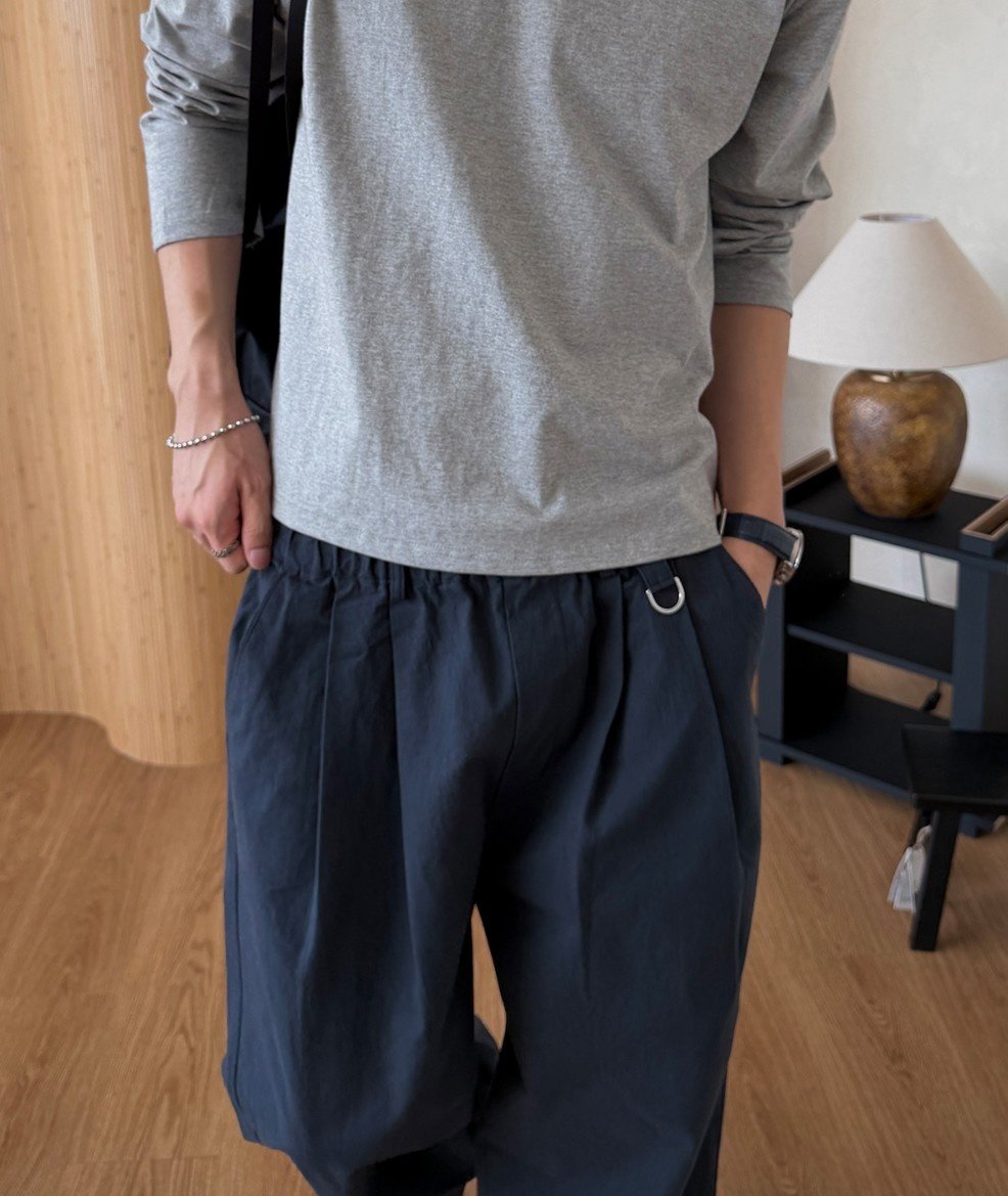 MAGNOLIA Gabardine D-Ring Wide Pants(BLACK,NAVY,BLUE,MOCHA,LIGHT BEIGE) 商品画像11/19