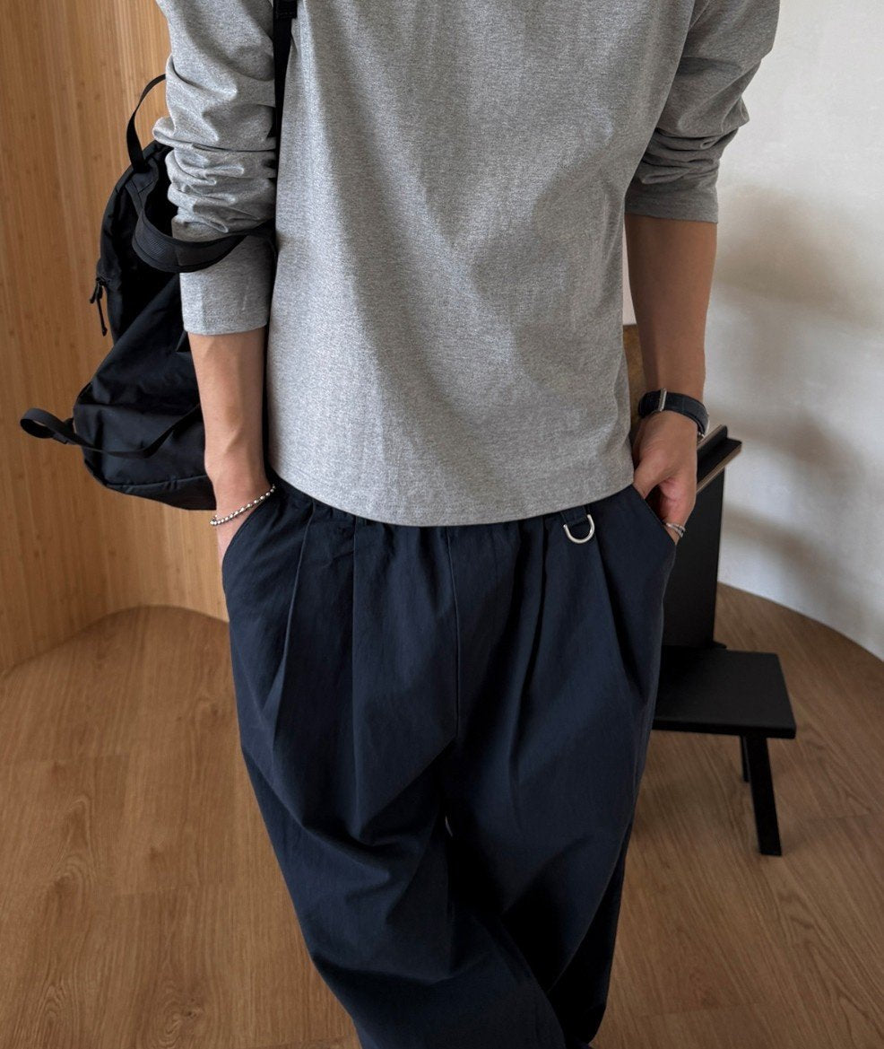 MAGNOLIA Gabardine D-Ring Wide Pants(BLACK,NAVY,BLUE,MOCHA,LIGHT BEIGE) 商品画像12/19