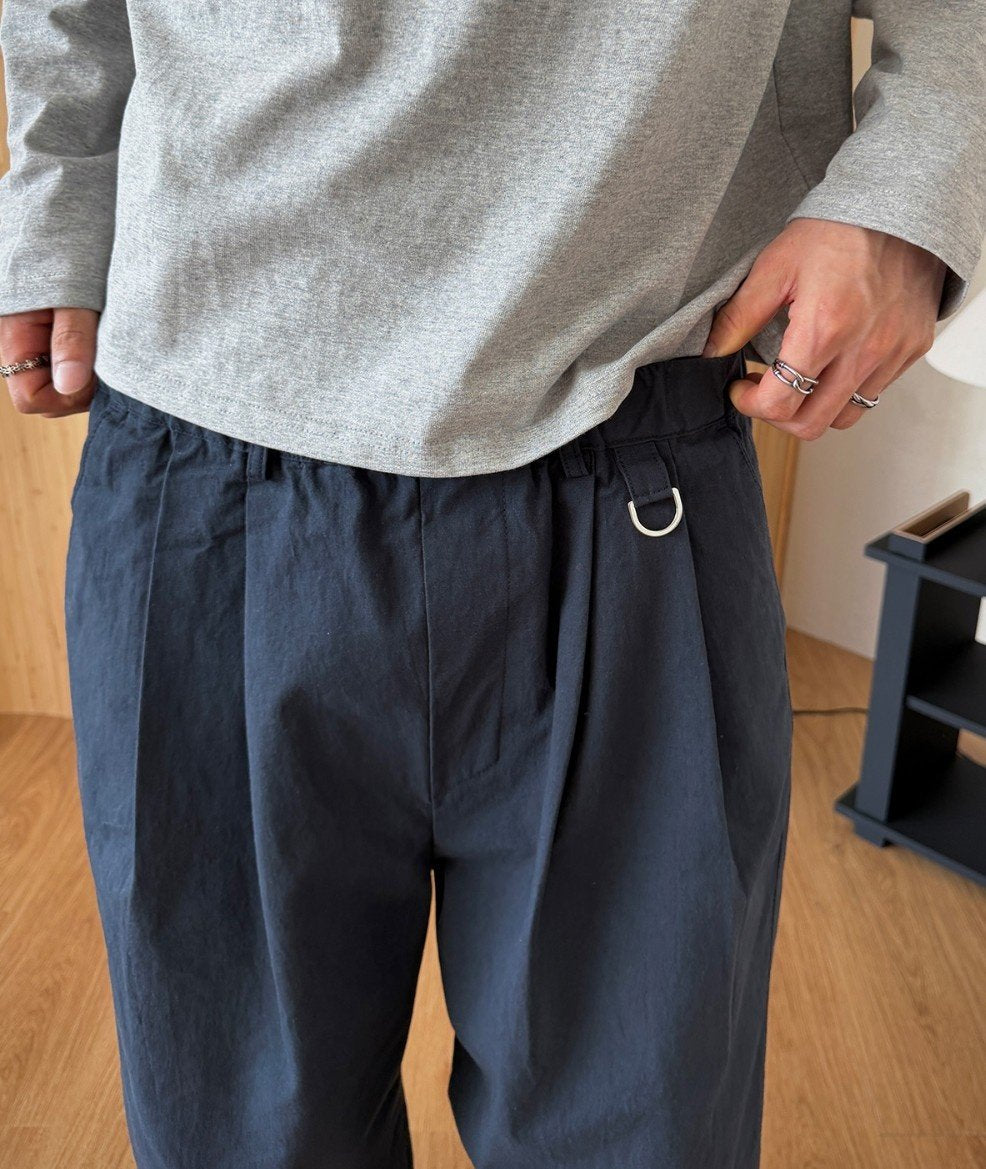 MAGNOLIA Gabardine D-Ring Wide Pants(BLACK,NAVY,BLUE,MOCHA,LIGHT BEIGE) 商品画像13/19