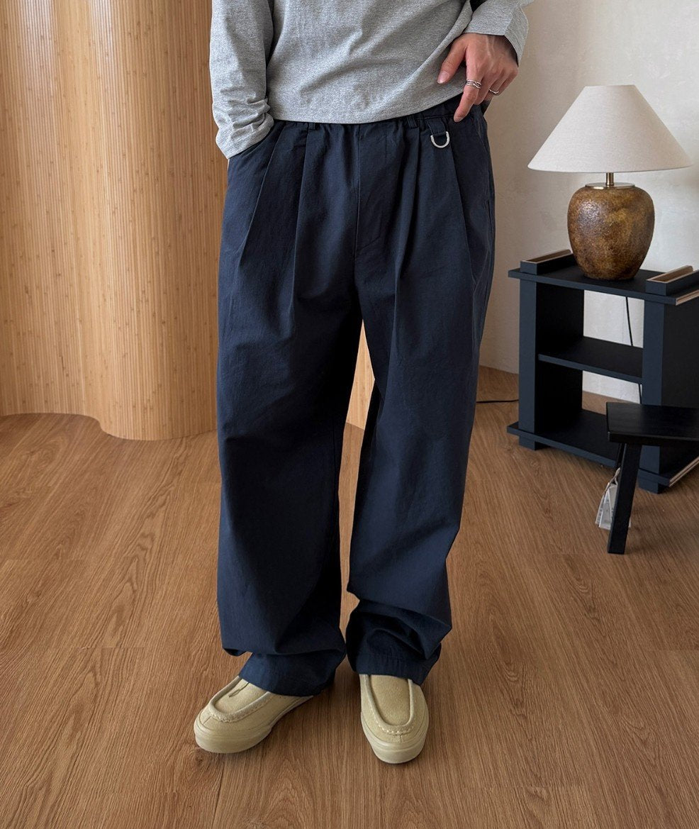 MAGNOLIA Gabardine D-Ring Wide Pants(BLACK,NAVY,BLUE,MOCHA,LIGHT BEIGE) 商品画像14/19