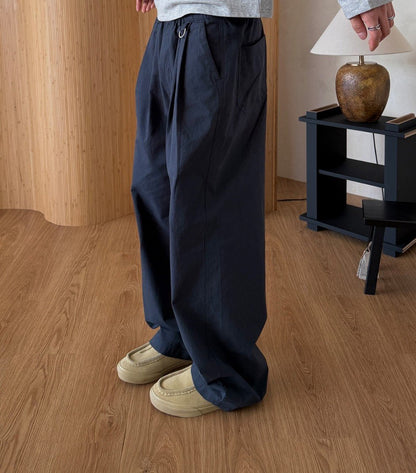 MAGNOLIA Gabardine D-Ring Wide Pants(BLACK,NAVY,BLUE,MOCHA,LIGHT BEIGE) 商品画像15/19