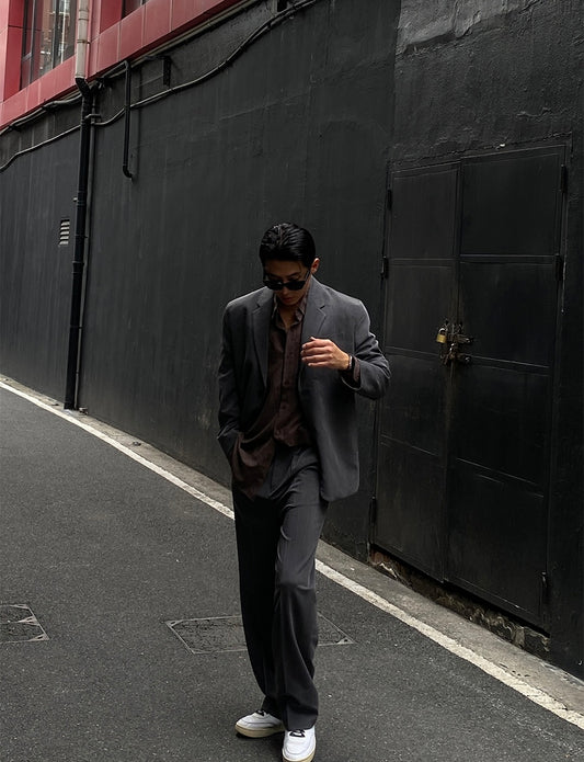 MAGNOLIA Genes Single Jacket & Banding Slacks Setup(BEIGE,BROWN,CHARCOAL,BLACK) 商品画像5/35