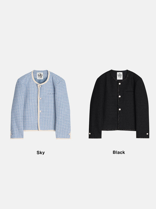 MAGNOLIA Giselle Tweed Jacket(SKY,BLACK) 商品画像1/1