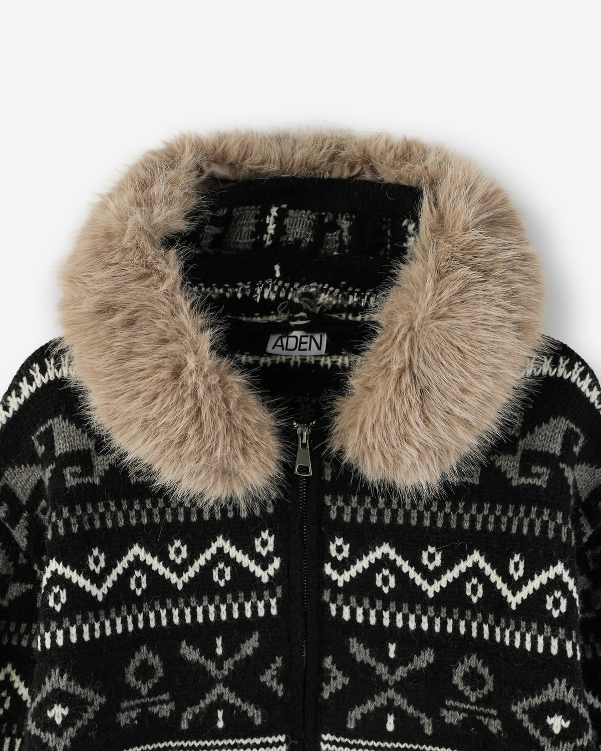 MAGNOLIA Glacier Fur Knit Hood Zip-Up(GRAY,BLACK) 商品画像4/10
