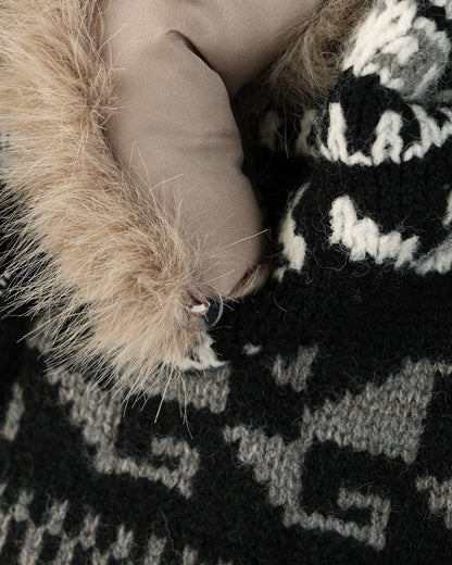 MAGNOLIA Glacier Fur Knit Hood Zip-Up(GRAY,BLACK) 商品画像5/10