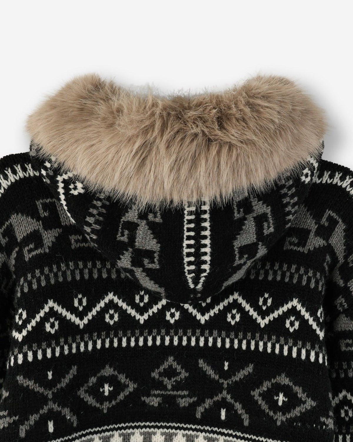 MAGNOLIA Glacier Fur Knit Hood Zip-Up(GRAY,BLACK) 商品画像7/10
